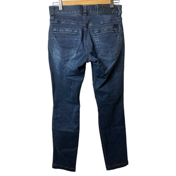 A/X Armani Exchange Dark Blue Moto Biker Slim Fit Button Fly Jeans Men's 28R - Picture 4 of 8